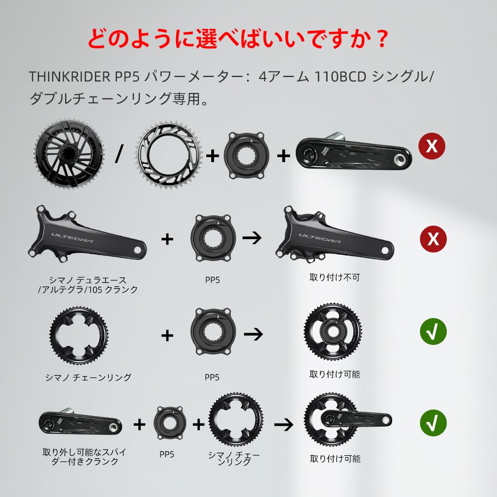 パワーメーター　thinkrider PP5 Amazon.co.jp: THINKRIDER PP5 Spider Power Meter ANT+/BlE